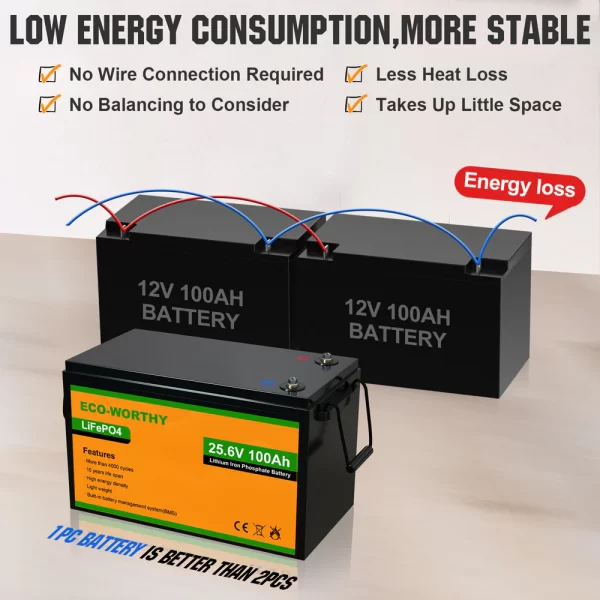 LiFePO4 24V 100Ah Lithium Iron Phosphate Battery - Image 4