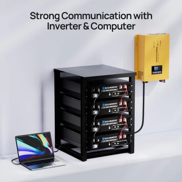 ECO-WORTHY 5.12kWh 51.2V Server Rack Battery,3U Size,with Bluetooth & WiFi - Image 3