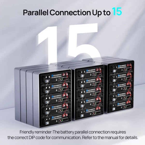 ECO-WORTHY 5.12kWh 51.2V Server Rack Battery,3U Size,with Bluetooth & WiFi - Image 9