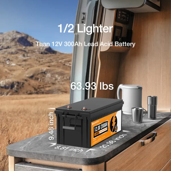 LiFePO4 12V 280Ah Lithium Iron Phosphate Battery With Bluetooth - Image 6