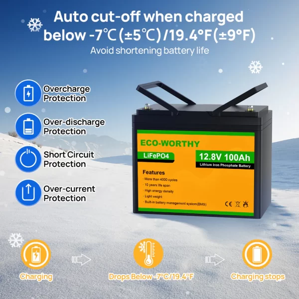 LiFePO4 12V 100Ah Lithium Iron Phosphate Battery - Image 2