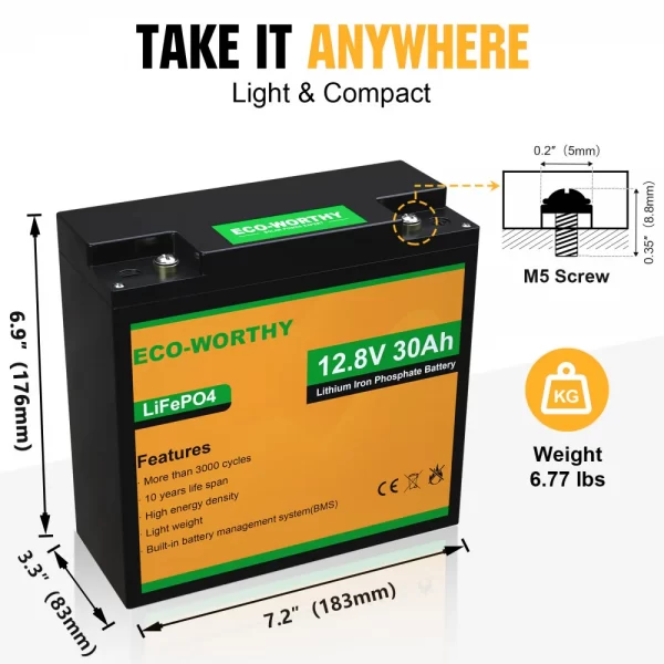 LiFePO4 12V 10Ah 20Ah 30Ah Lithium Iron Phosphate Battery - Image 5
